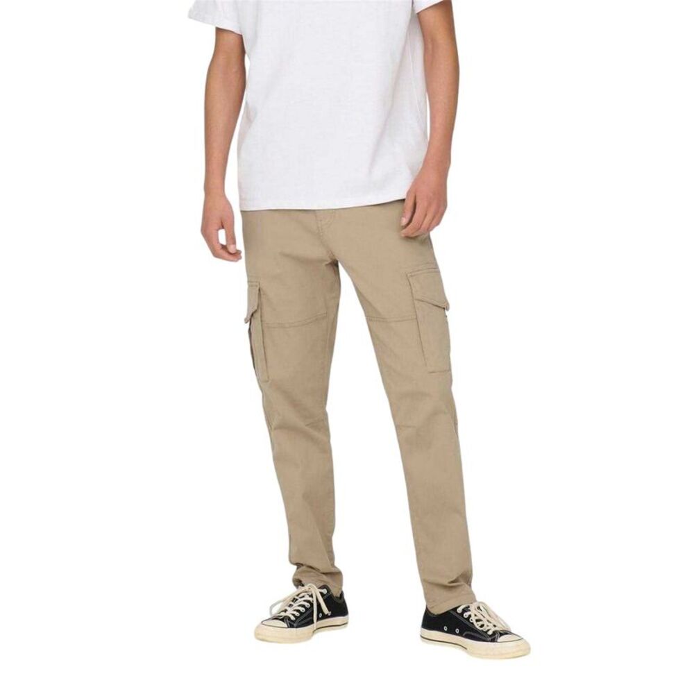 Only Mens Dean Regular Cargo Pants / Crockery